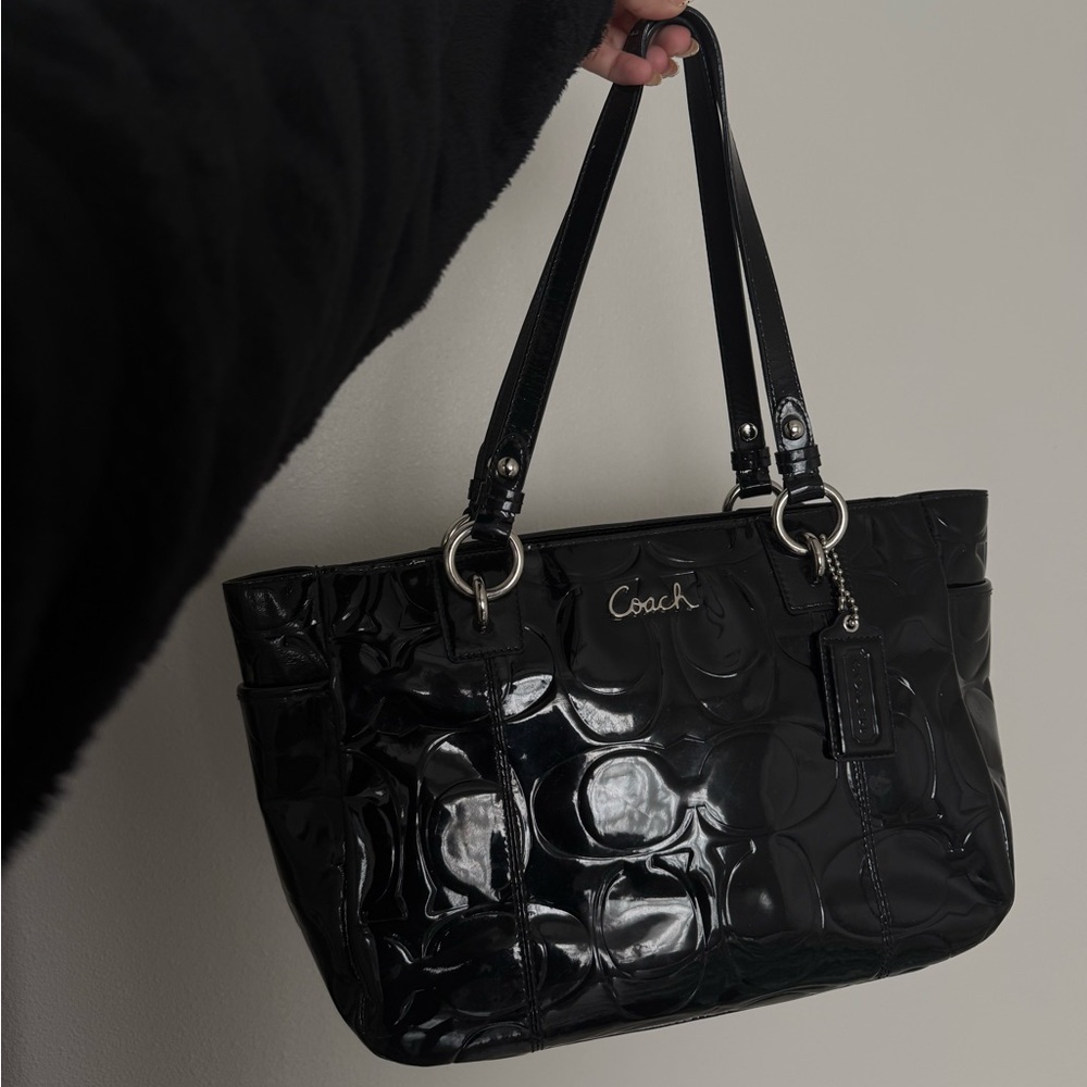 Coach East West Gallery Black Patent